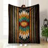 Aztec Geometric Pattern Printed Flannel Blanket for Bedroom, Living Room, Sofa, and Nap