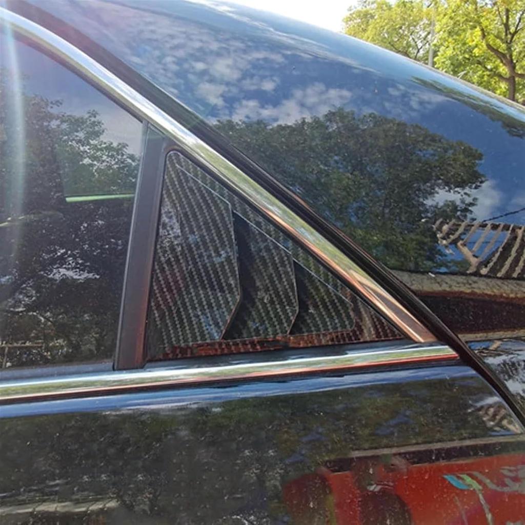 2Pcs Rear Louver Window Compatible for Toyota Mark X Reiz 05-09 ABS Carbon Fiber Side Shutter Cover Trim Sticker Vent Scoop Accessories