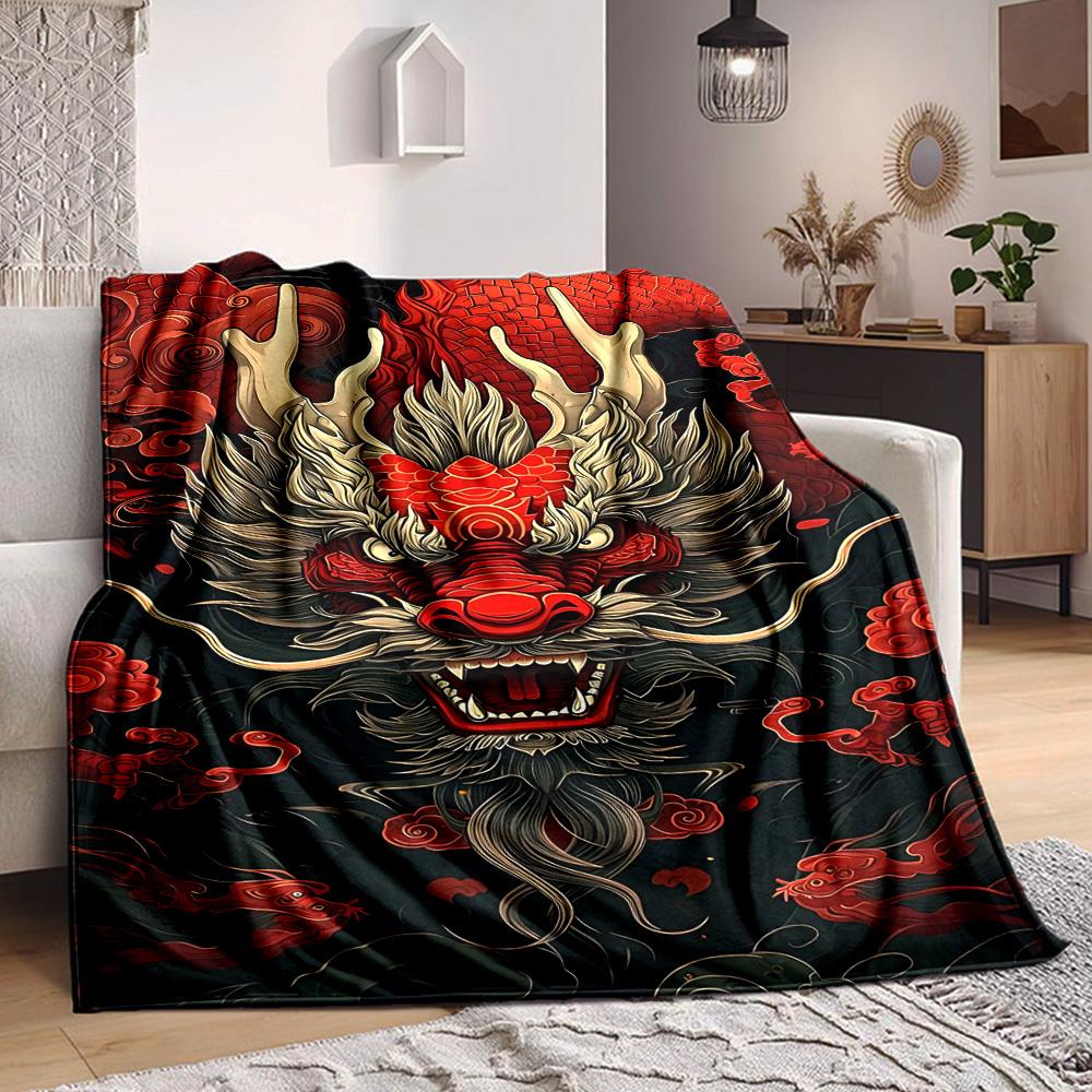 1pc Dragon Head Blanket - Perfect Gift for Birthdays, Christmas & Halloween- Soft, Warm & Versatile yy250909156