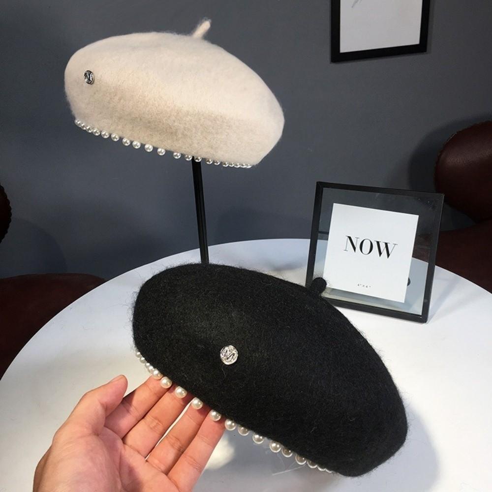 Warm Plain Cap Retro French Artist Hat Fashion Winter Wool Berets Hat for Women