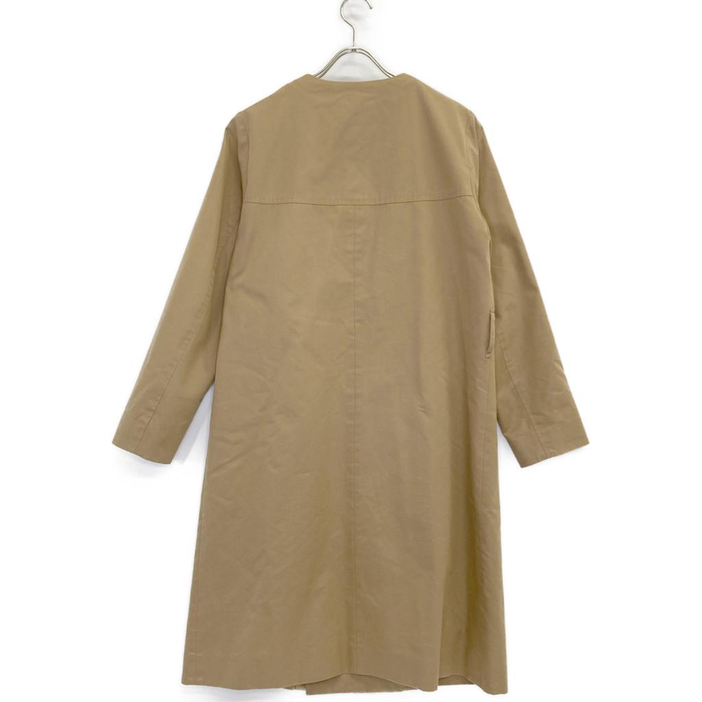 HYKE 151-170542 Beige collarless trench coat with liner coat 3 beigeUsed