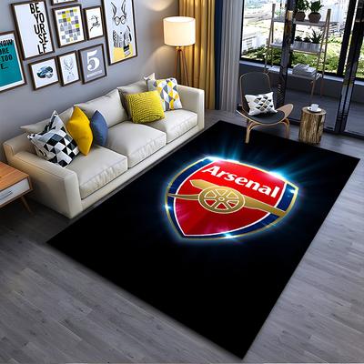 """Schwarzer Teppich mit Arsenal-Logo-Aufdruck, Sportteam-Dekoration für Zuhause""" Geeignet für den Einsatz als Antirutsch-Matte für Wohnzimmer, Schlafzimmer, Sofas"""