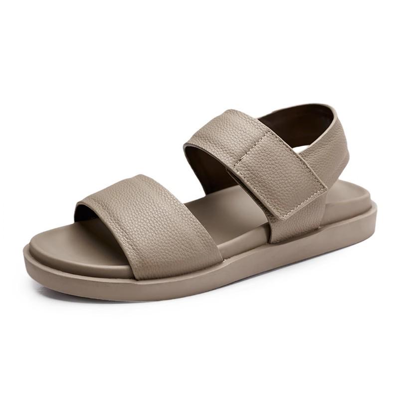 2025 Men's Breathable Genuine Leather Sandals: Soft Sole, Anti-Slip, Outdoor Beach & Sport Footwear