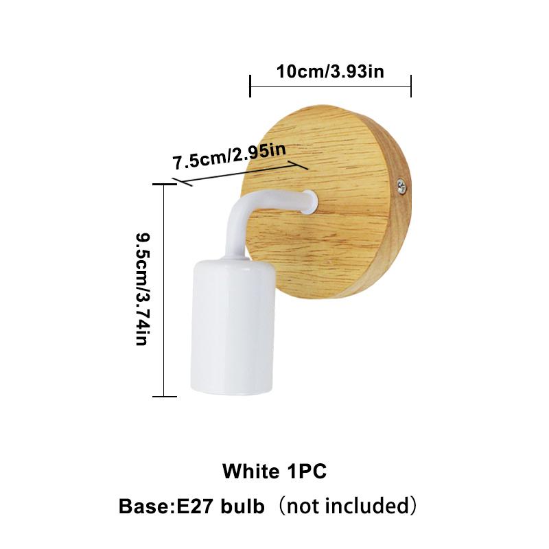 1 Pack/2 Pack Industrial Style, Wood Base Farmhouse Wall Lamp for Living Room, Bedroom, Hallway, Black White