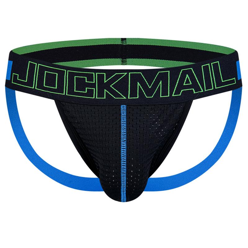 Jockstraps JOCKMAIL Fashion Low Waist Men's Thong Underwear Mesh Breathable Sexy Jockstraps Halo Sports Daily Casual Man G-string Underpnats