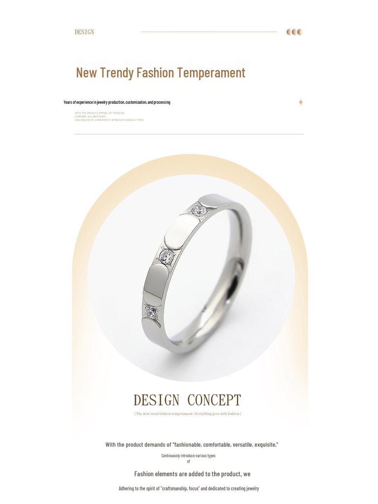 Japanese-Korean High-End Light Luxury Micro-Inlaid Ring - Classic & Durable Women's Fashion