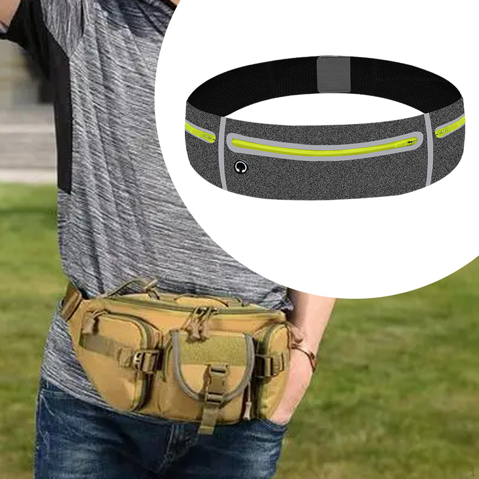 

Поясний рюкзак з 3 кишеньковими регульованими біговими поясами, поясний рюкзак для тренувань чорний