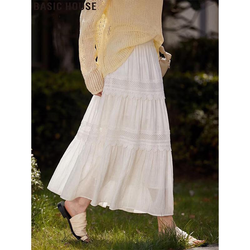 Basic House Ice Silk High-Waist A-Line Skirt One Size