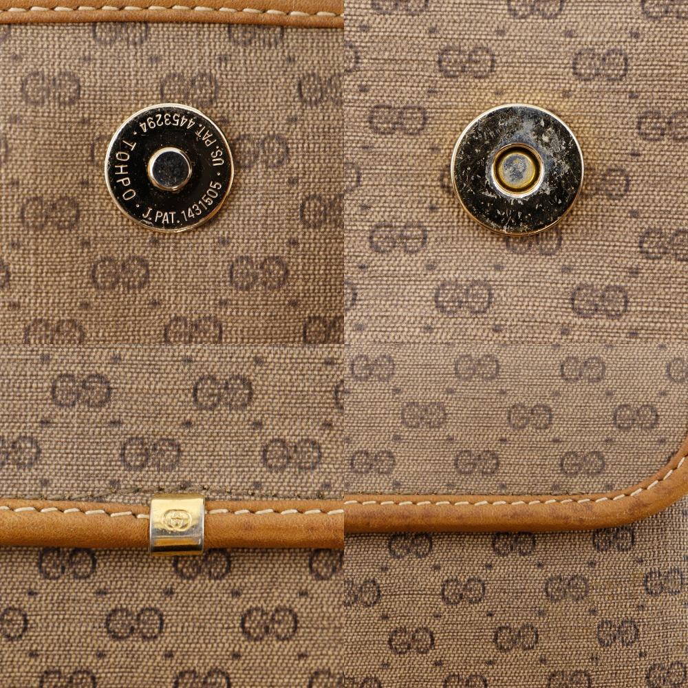 Gucci Old Gucci Shoulder Bag Micro GG Vintage Beige PVC Women Used