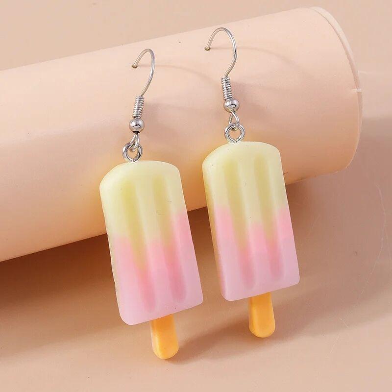 New Cute Resin Simulation Food Earrings for Women 3D Popsicle Ice Cream Drop Earrings Girl Kids Jewelry Gifts