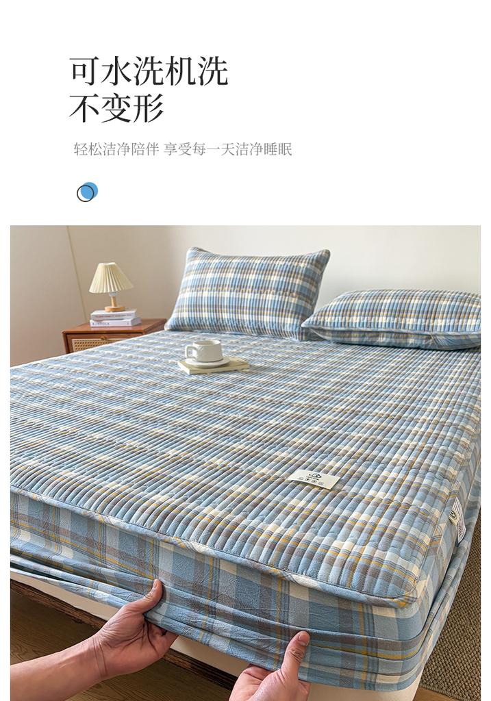 Sleeping grid all cotton color woven washed cotton grid sandwiched cotton bedding sheet