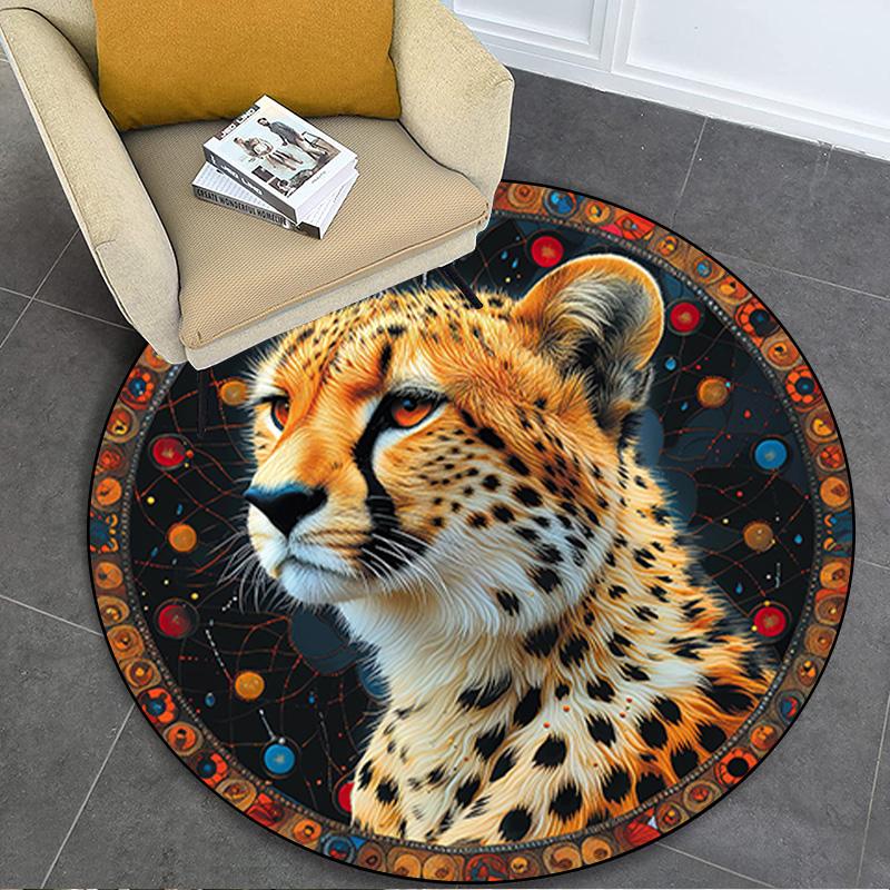 Animal Circular Rug - Office Decorative Carpet For Living Room Bedroom Door Mat Floor Rug Computer Chair Area Rug