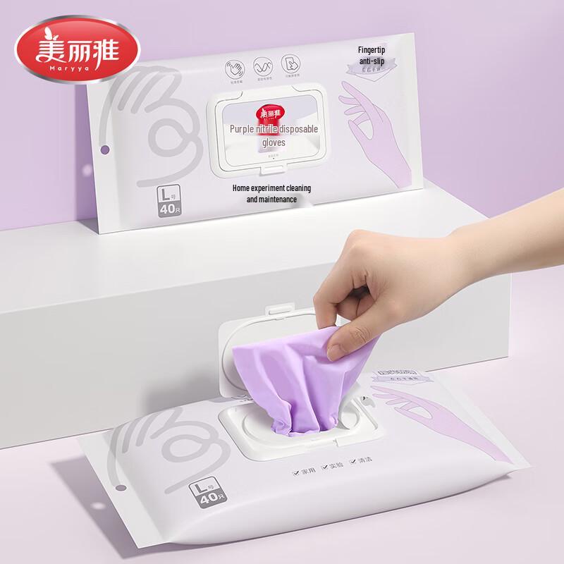Meiliya Disposable Latex Cleaning Gloves, 40-Count
