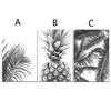 Nordic Minimalism Tropical Prints Palm Tree Leaves Wall Art Pineapple Poster Black White Canvas Painting Picture for Living Room No Frame