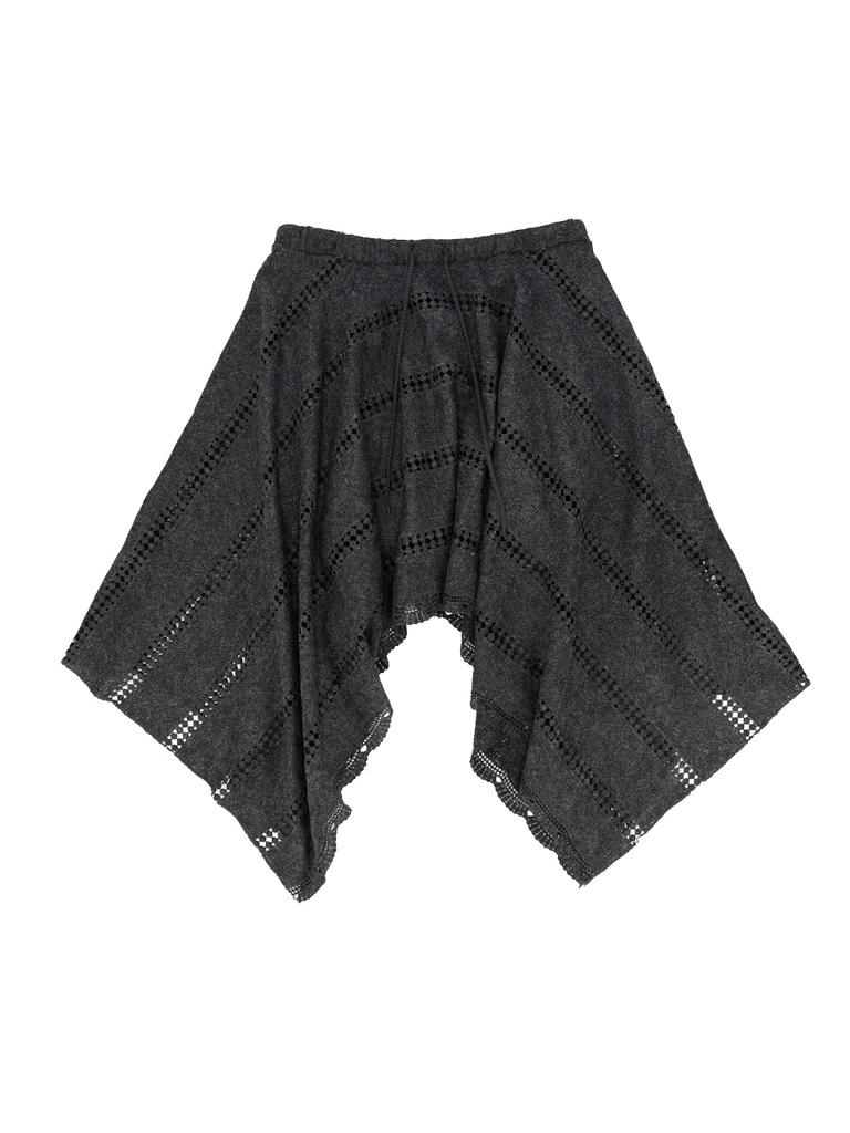 Cecese Bohemian Lace Cut Skirt Charcoal