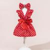 Bow Headband Cat Dog Princess Dress Polka Dots Printing Pet Dress Cute Pet Skirts  Spring Summer