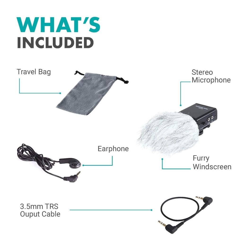 Camera Stereo Microphone Condenser Video Microphone with Adjustable Directional Microphone Capsule Compatible with and Canon DSLR Cameras