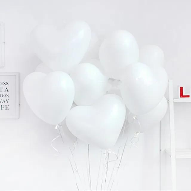 15pcs 10inch white heart-shaped latex balloons for wedding wedding birthday party decoration inflatable helium balloons
