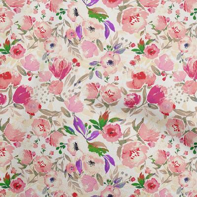 Cotton Flex Fuchsia Pink Stoff mit Blumenmuster, zum Nähen, Basteln, Projekte, Stoffdrucke, Meterware, 40 Zoll