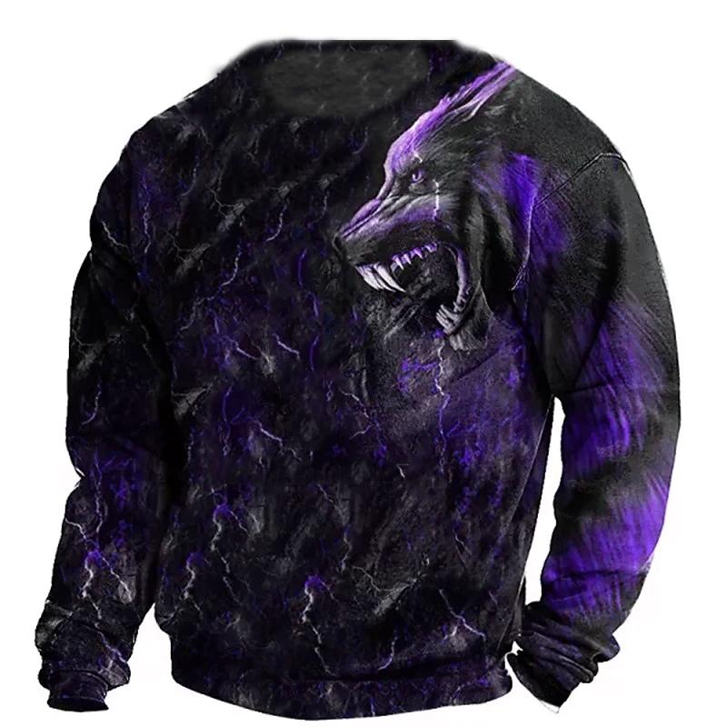 

Винтажная футболка мужская летняя длинная 3D футболка с принтом волка топы 2023 мужская хлопковая уличная одежда свободного покроя футболки с круглым вырезом и графическим принтом 5XL