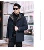 Men's 2025 Thickened Hooded Winter Down Jacket - Middle-aged Business Wear