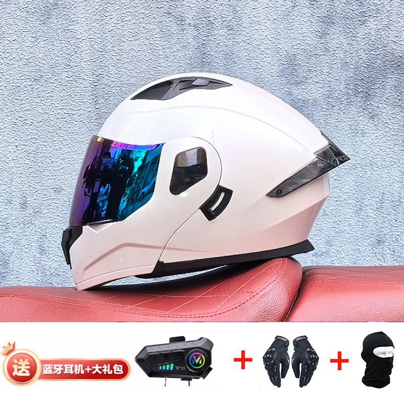 Modular Flip-Up Motorcycle Helmet With Dual Visors Bluetooth Intercom ABS Shell All-Season Unisex Adult Size M-XXL