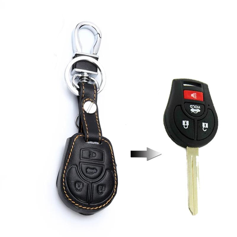 Car Key Cover Keychain Case For Nissan Teana X-Trail Murano March Geniss Qashqai Livina Sylphy Sunny Juke Almera Leather