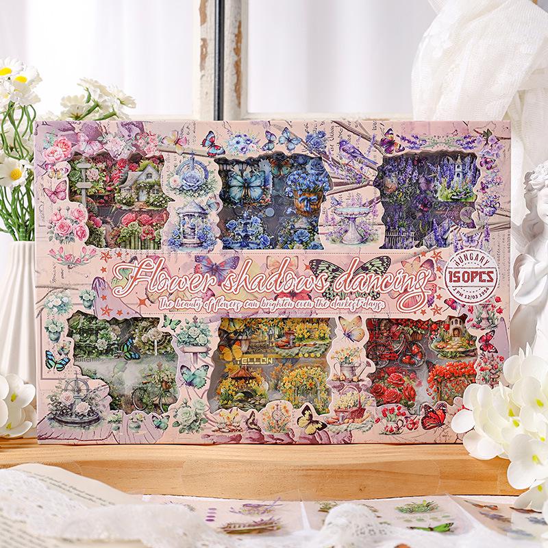 

Yuezhen Retro Flower Shadow Dancing DIY Stickers Handbook