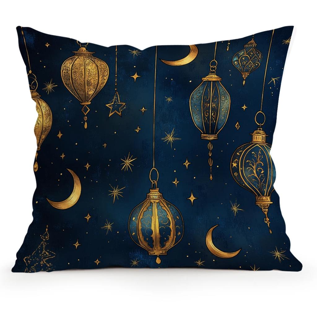 Ramadhan festival blue night starry sky Cushions Pillowcase Polyester Cushion Cover Throw Pillow Pillowcover Home Car Sofa Decor