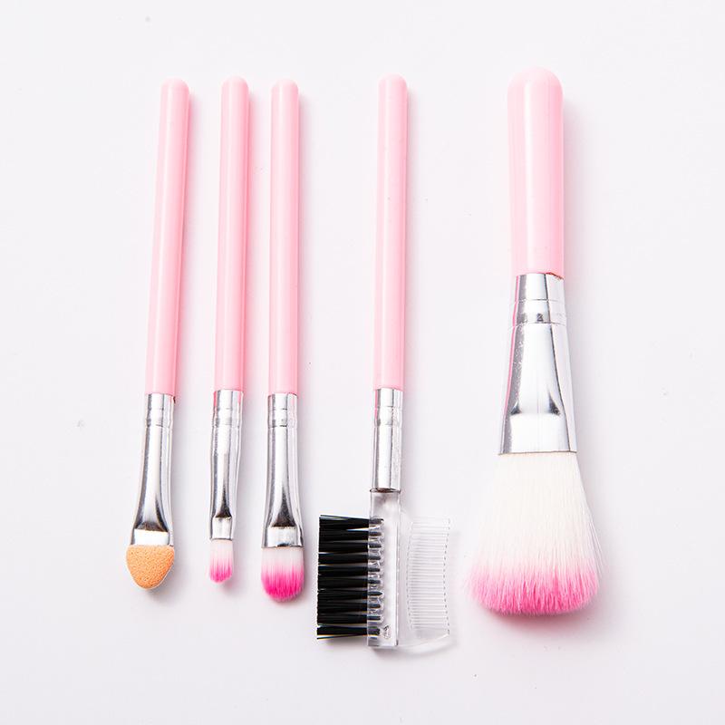 5 Stück Make-up Pinselset Tragbarer Rougepinsel Rosa Make-up Pinsel Lidschattenpinsel