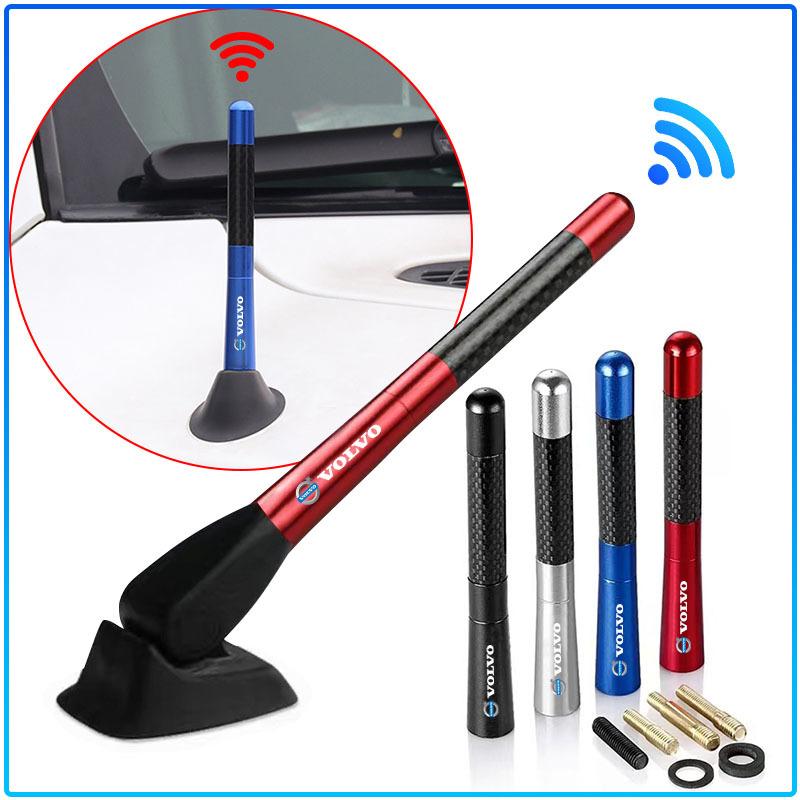 12cm Carbon Fiber Radio Car Antenna Auto Accessories sticker For Volvo 240 C70 S40 S50 S60 S70 S80 S90 V40 V50 V60 V90 XC40 XC60 XC90 Vnl Truck