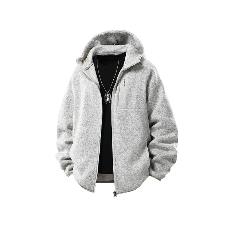 Men's Warm Casual Hooded Sweatshirt Trendy Fashionable Thick-Fleece-Lined Jacket—Versatile and Minimalist Sportswear