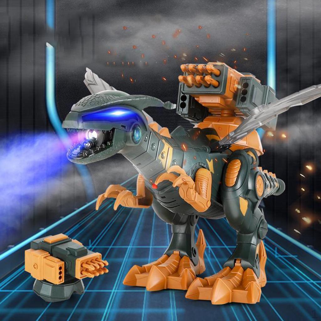 

Electric Dinosaur Toys Simulated Flame Spray Christmas Gifts Mist Effect for Adults зелений