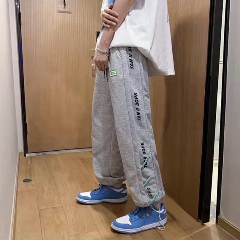 

Женские брюки с высокой талией, свободные, повседневные, с буквенным принтом, широкие брюки 2XL серый