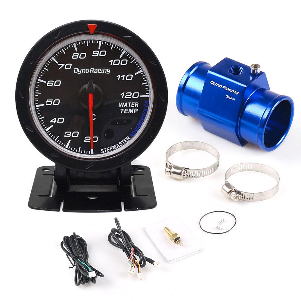 Dynoracing 60MM Indicatore della temperatura dell'acqua per auto 20-120 Celsius con adattatore sensore temperatura acqua per tubo comune 1/8NPT