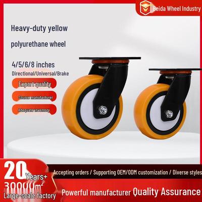 Heavy Duty Polyurethane Swivel Casters with Brake, 4/5/6/8 Inch
