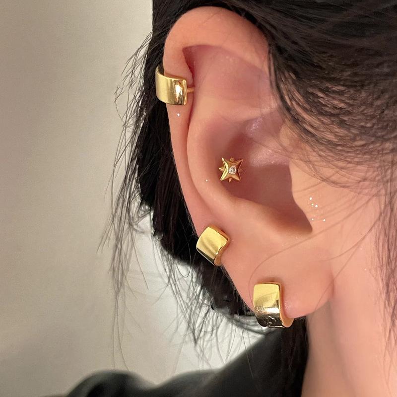 Náušnice s designem žilkování na ušní chrupavku pro ženy, niche, s prémiovým vzhledem, osobnostní design, elegantní, lehké, minimalistické kruhy, šperky