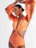 2026 Women's European & American Plus Size Long Sleeve One-Piece Bikini