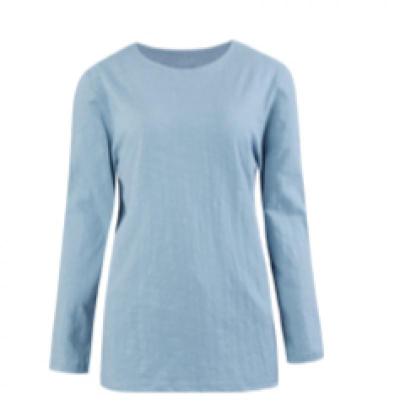 Shop   Women Simple Slab Round Neck Long Sleeve T shirT Dai Wsh 1001 whiTe