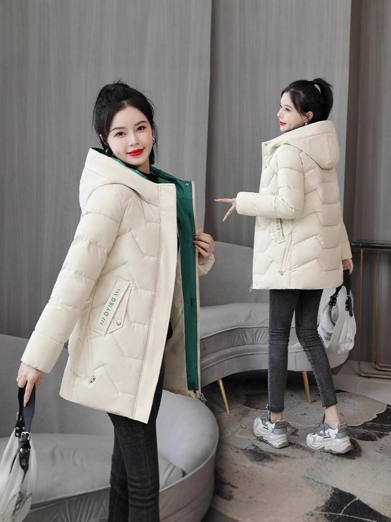 2026 Hot-Selling Women's Korean Style Slim Fit Mid-Length Winter Cotton Padded Jacket - Warm & Versatile Outerwear