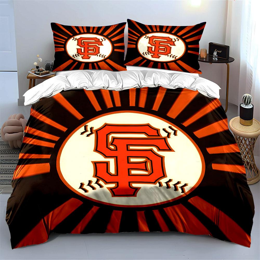 "Orange SF Baseball Logo Design" Print Bedding Set Duvet Cover Pillowcases (1* Duvet Cover 2* Pillowcases Do Not Include Comforter)