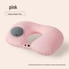 Inflatable U-shaped Travel Neck Pillow - Portable, Ergonomic, Height-Adjustable, Storable Milk Silk Design