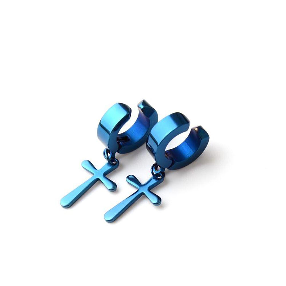 Stainless Steel Women Elegant Non-Piercing Earring Cross Clip Earring Men Ear Cuff Fashion Jewelry