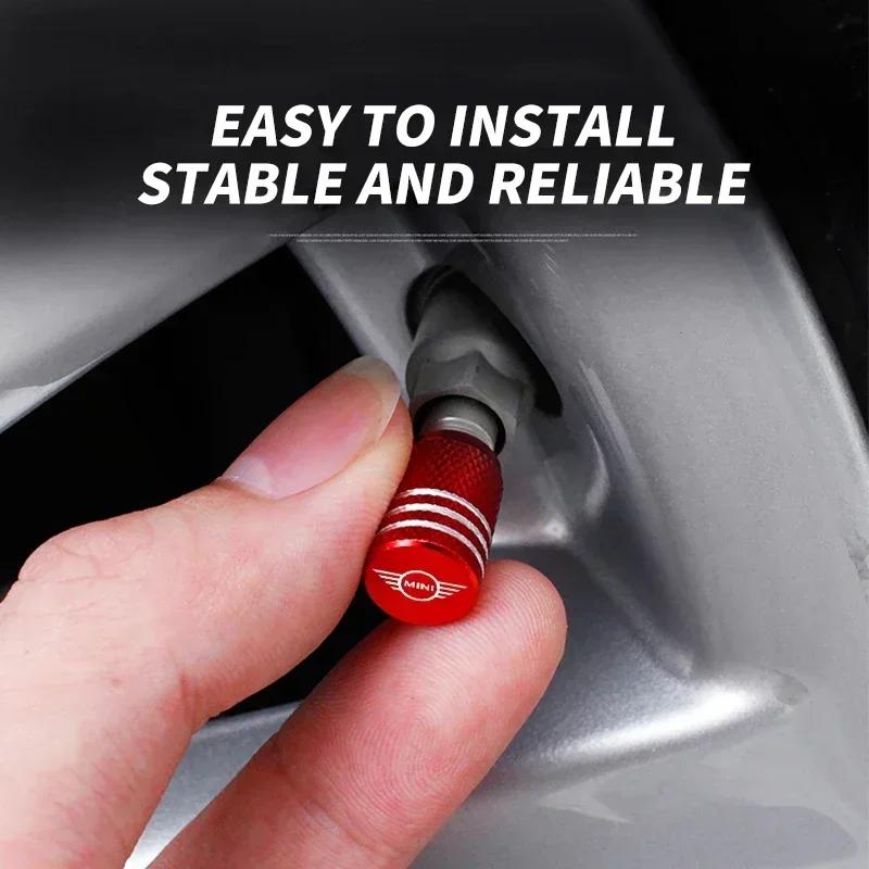 Cars R56 For BMW MINI Car For BMW Automobile Tire Inflation Nozzle Cover Bolt-in Aluminum Theftproof Valve Caps For BMW Mini Coo