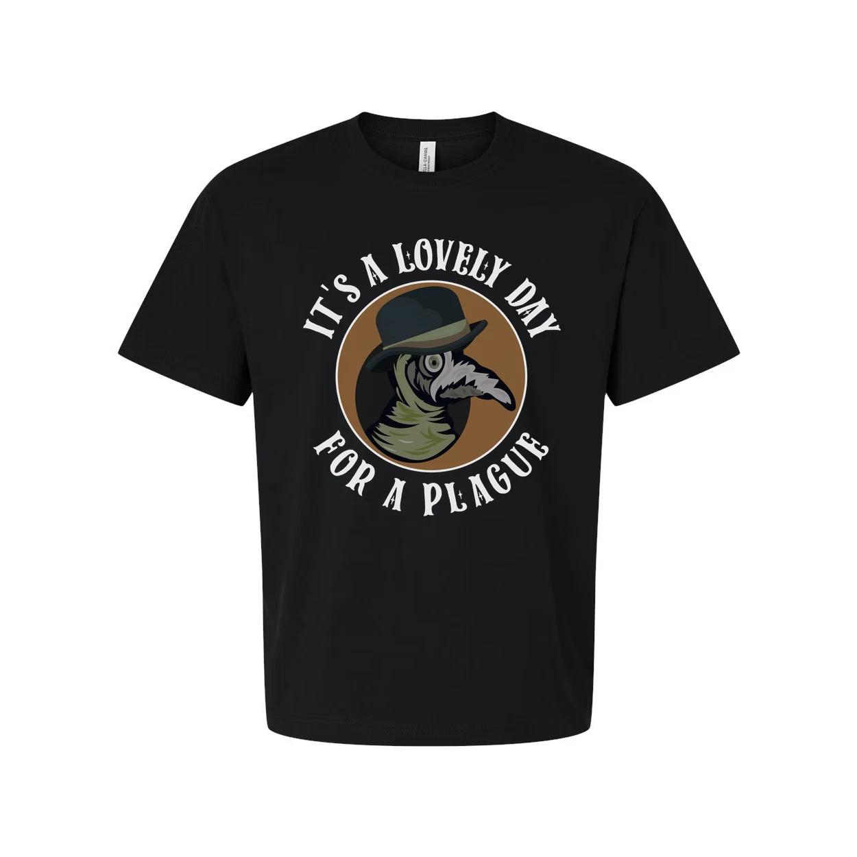 Humorous Plague Doctor Unisex T Shirt Featuring It s A Lovely Day For A Plague G XL