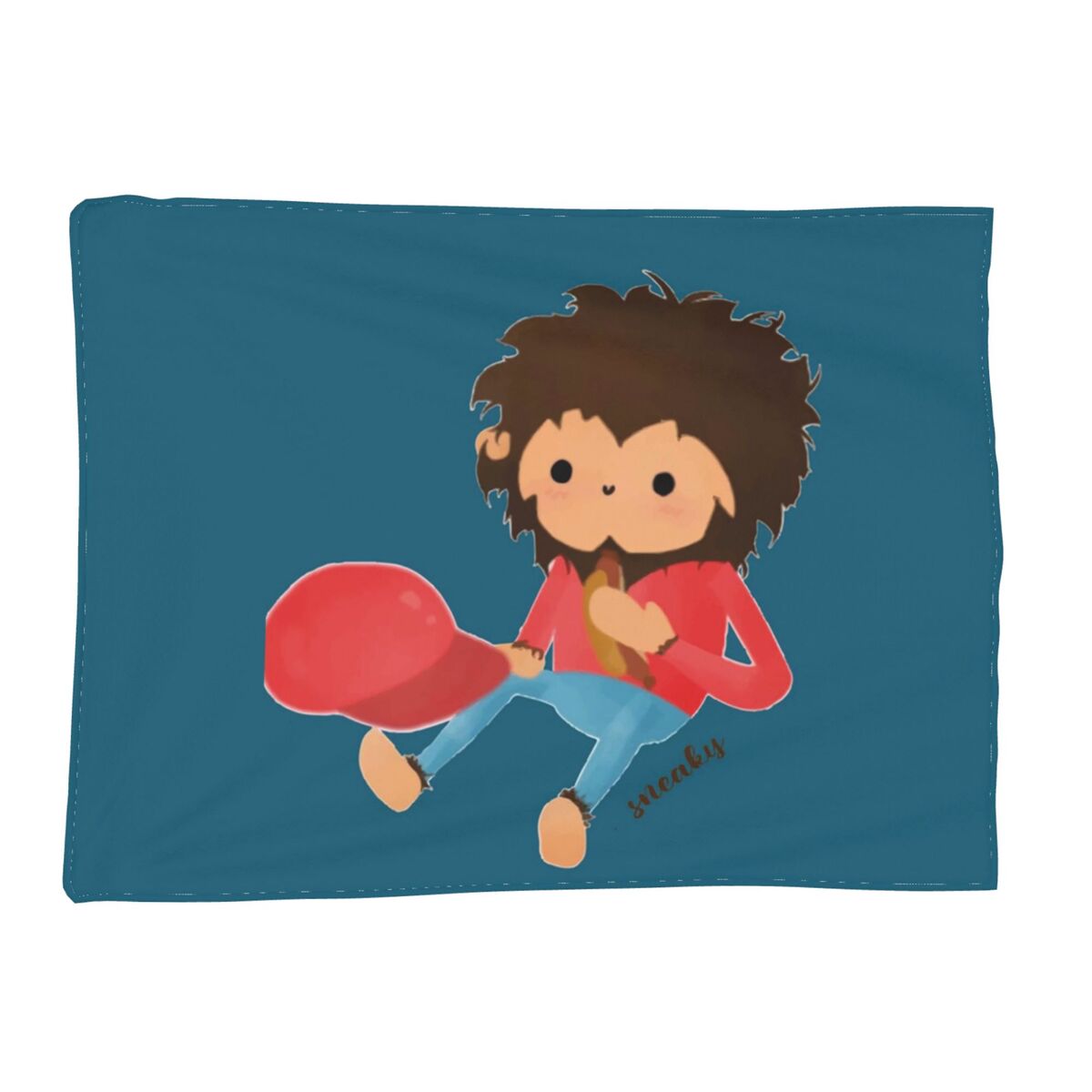 Sneaky Sasquatch Funny Big Head For Game Lover Blanket Soft Warm Flannel Throw Blanket Plush for Bed Living room Picnic Travel Size: 75*100cm, Weight: 230 GSM