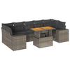 Vidaxl 8-Cz. Garden Furniture Set With Cushions, Grey, Poly Rattan