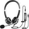 USB C 3.5mm Auricular Computer Headset Wireless Office Telephone Headset for Call Center Use