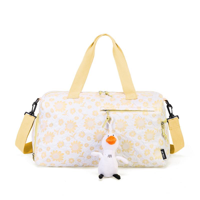 

Маленькая и свежая повседневная контрастная лента, сумка для хранения обуви, ручная дорожная сумка, разделение сухого и влажного, многокарманная классификация, фитнес-сумка with pendant жёлтый