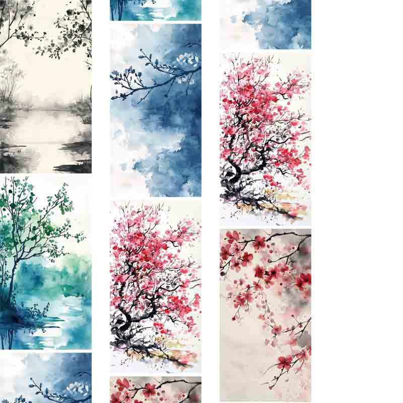 Pet Tape Journal Ancient Style Background New Ancient Style Collage Decoration Background DIY Scrapbooking Ancient Style Phone B
